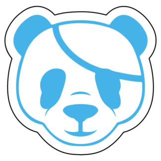 Pirate Panda Sticker (Baby Blue)